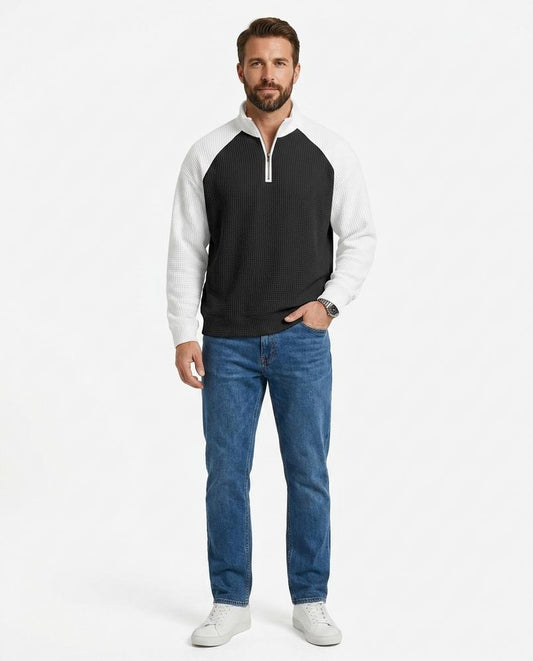 Talbos Closet - Vesan | Color-Block Waffle-Knit Sweater Men