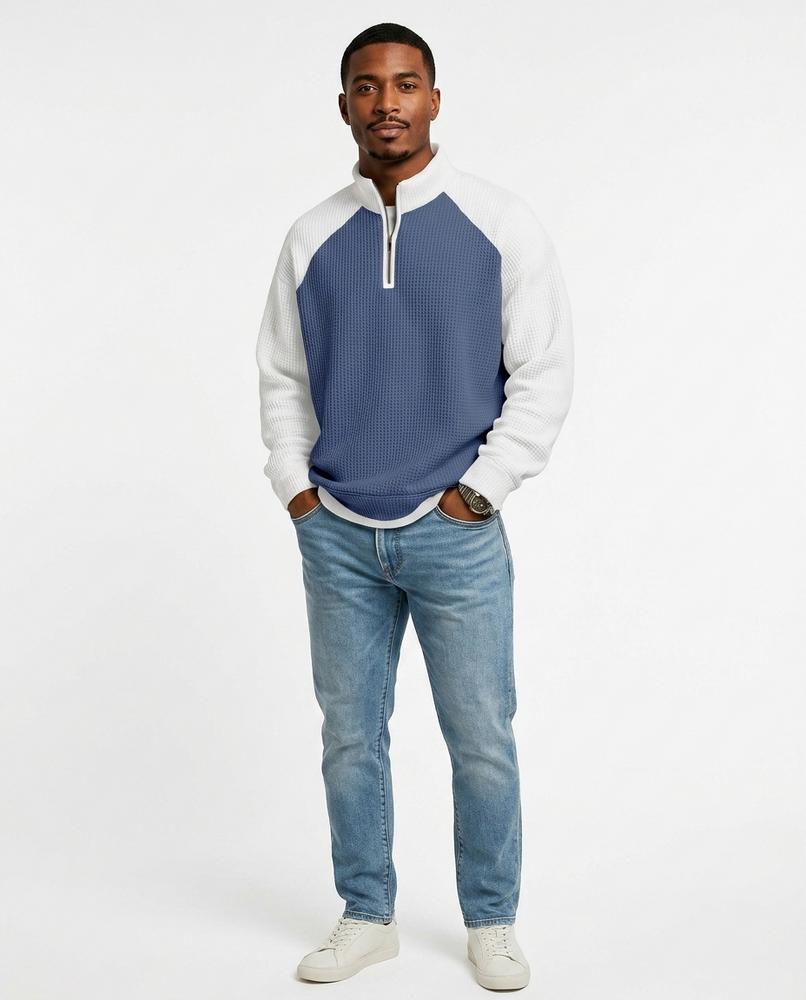 Talbos Closet - Vesan | Color-Block Waffle-Knit Sweater Men
