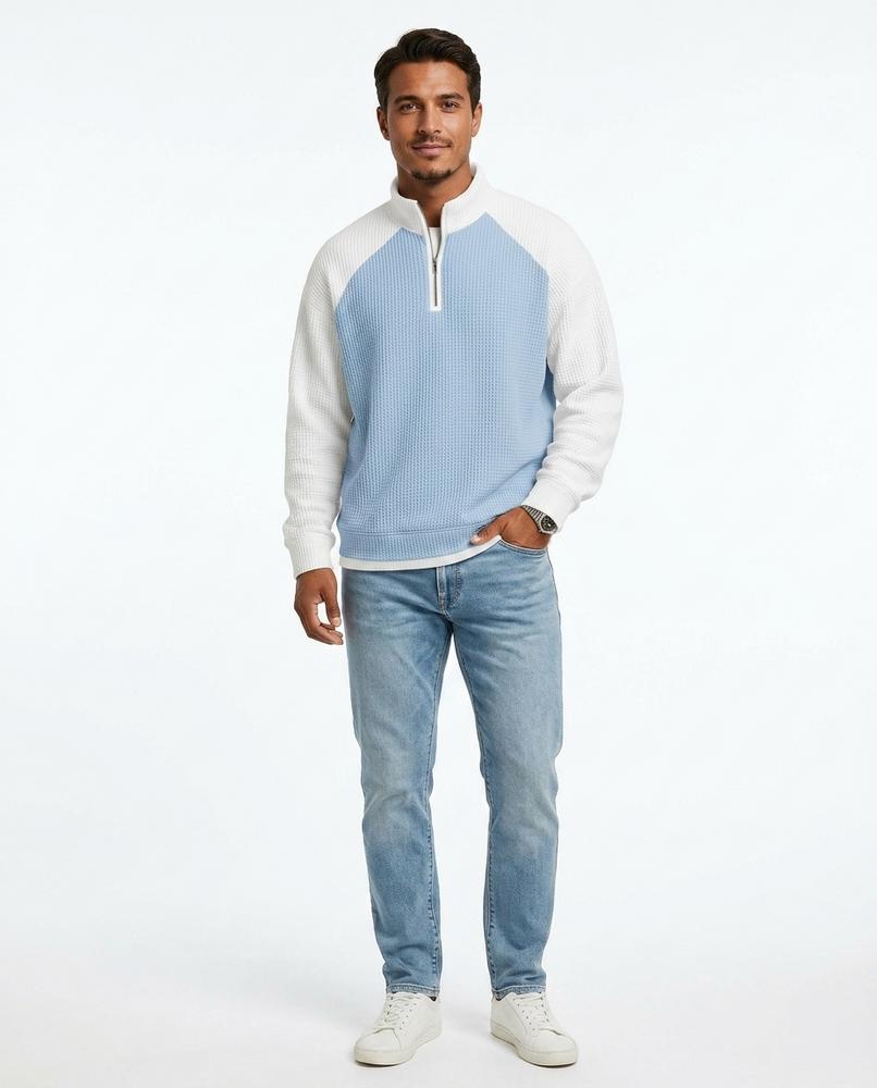 Talbos Closet - Vesan | Color-Block Waffle-Knit Sweater Men