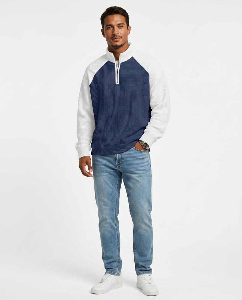 Talbos Closet - Vesan | Color-Block Waffle-Knit Sweater Men
