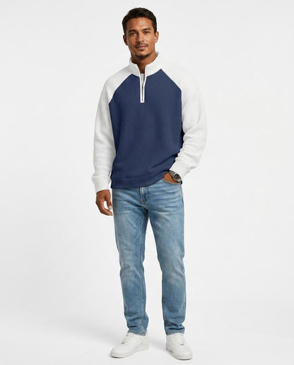 Talbos Closet - Vesan | Color-Block Waffle-Knit Sweater Men