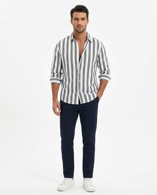 Talbos Closet - Vezan | Striped Slim Fit Shirt Men