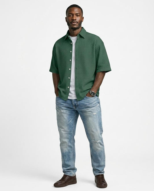 Talbos Closet - Tamar | Waffle-Knit Short-Sleeved Shirt Men