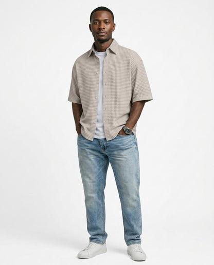 Talbos Closet - Tamar | Waffle-Knit Short-Sleeved Shirt Men