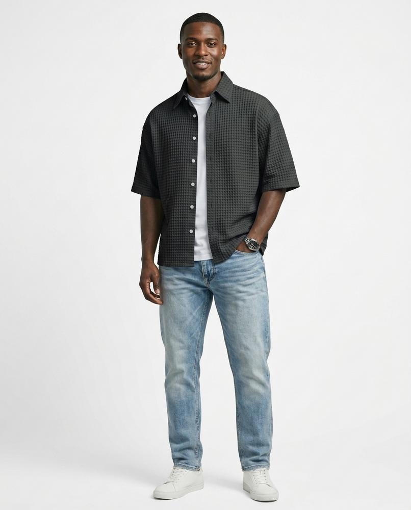 Talbos Closet - Tamar | Waffle-Knit Short-Sleeved Shirt Men
