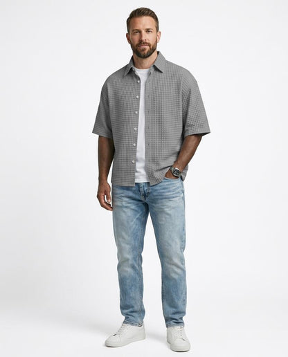 Talbos Closet - Tamar | Waffle-Knit Short-Sleeved Shirt Men