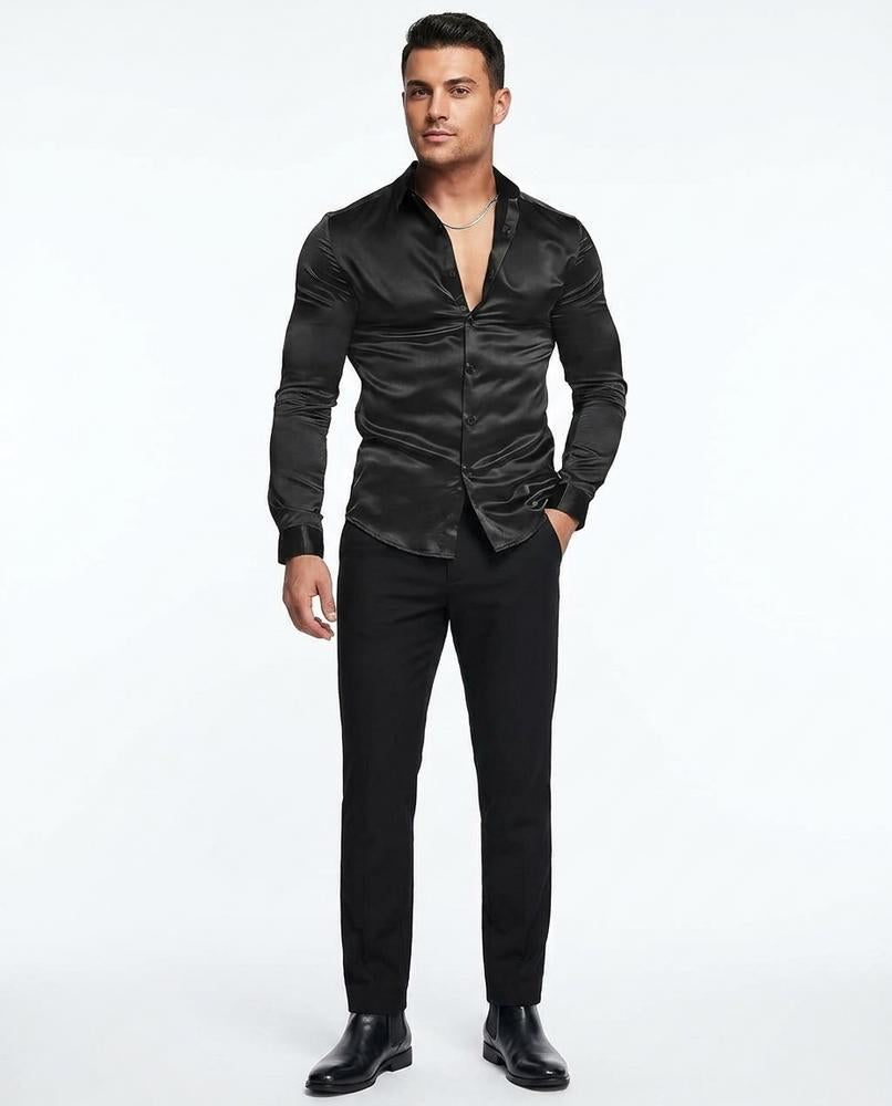 Talbos Closet - Kaver | Satin Slim-Fit Shirt Men