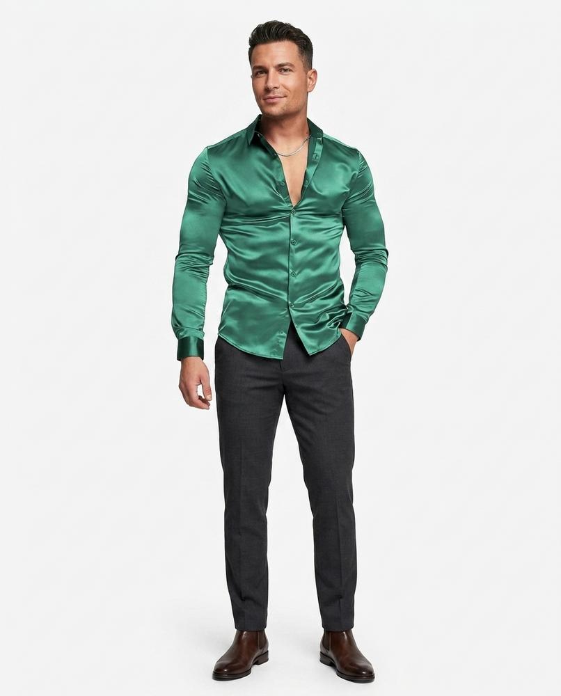 Talbos Closet - Kaver | Satin Slim-Fit Shirt Men