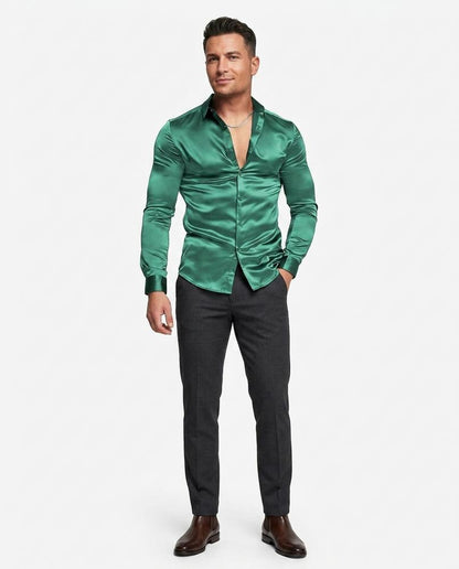 Talbos Closet - Kaver | Satin Slim-Fit Shirt Men