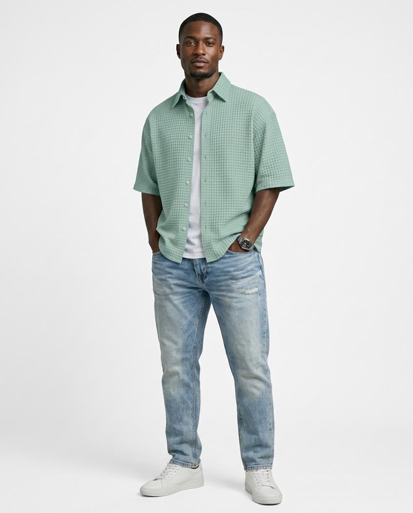 Talbos Closet - Tamar | Waffle-Knit Short-Sleeved Shirt Men
