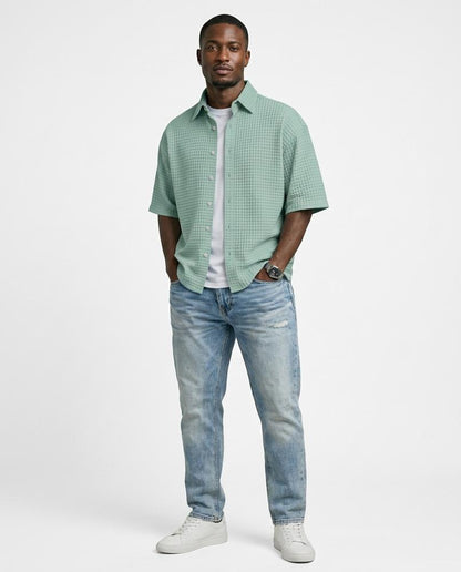 Talbos Closet - Tamar | Waffle-Knit Short-Sleeved Shirt Men