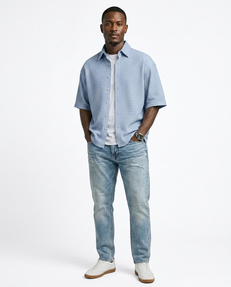 Talbos Closet - Tamar | Waffle-Knit Short-Sleeved Shirt Men