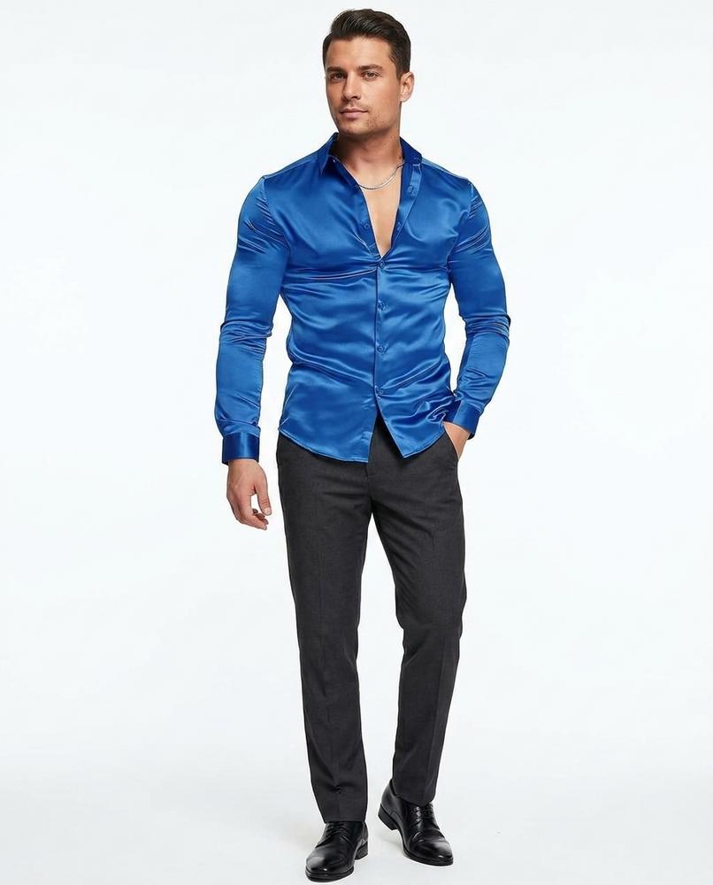 Talbos Closet - Kaver | Satin Slim-Fit Shirt Men