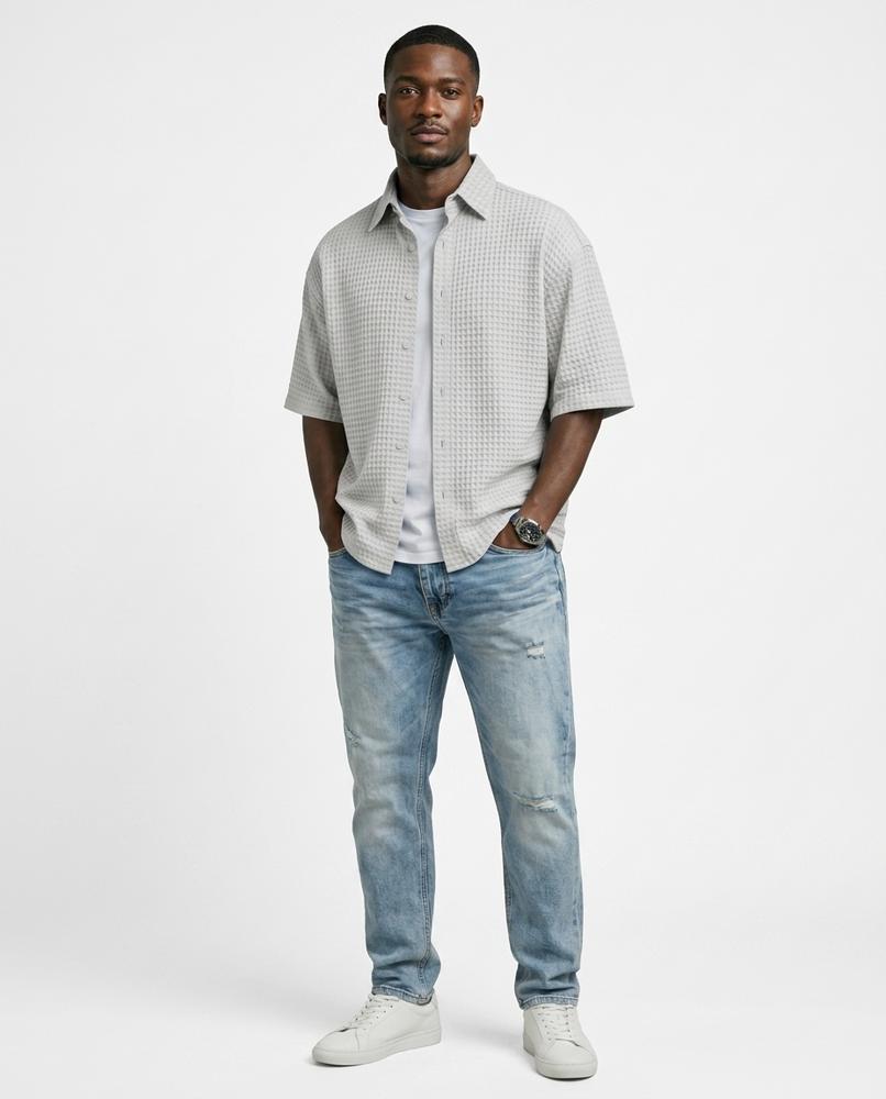 Talbos Closet - Tamar | Waffle-Knit Short-Sleeved Shirt Men