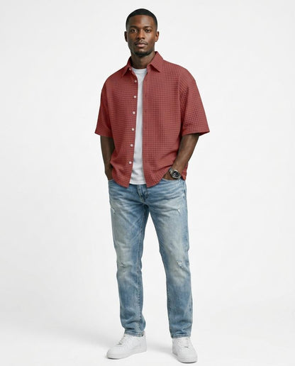 Talbos Closet - Tamar | Waffle-Knit Short-Sleeved Shirt Men