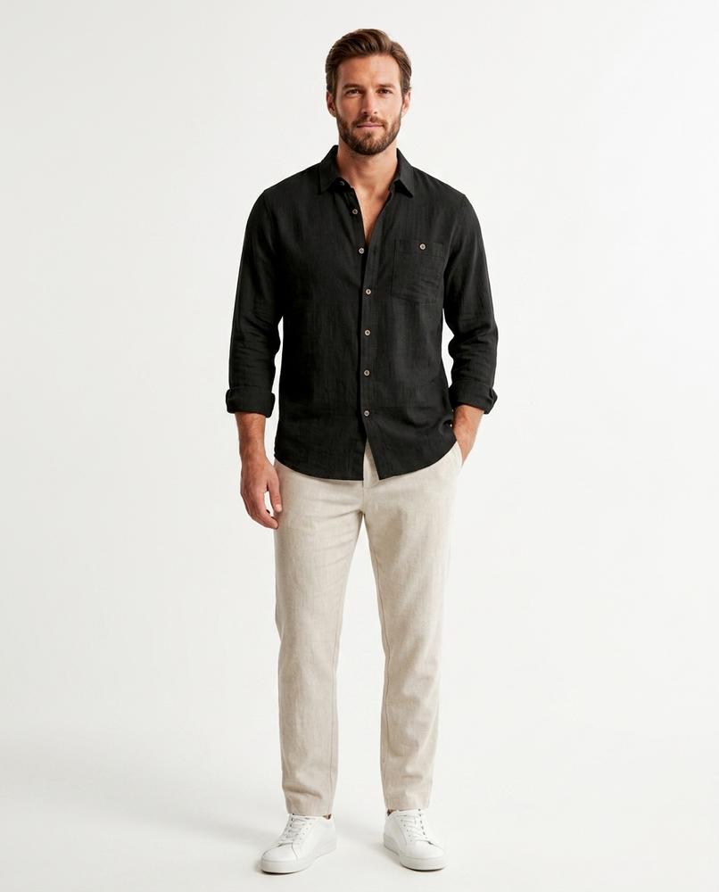 Talbos Closet - Salan | Linen-Blend Long-Sleeved Shirt Men