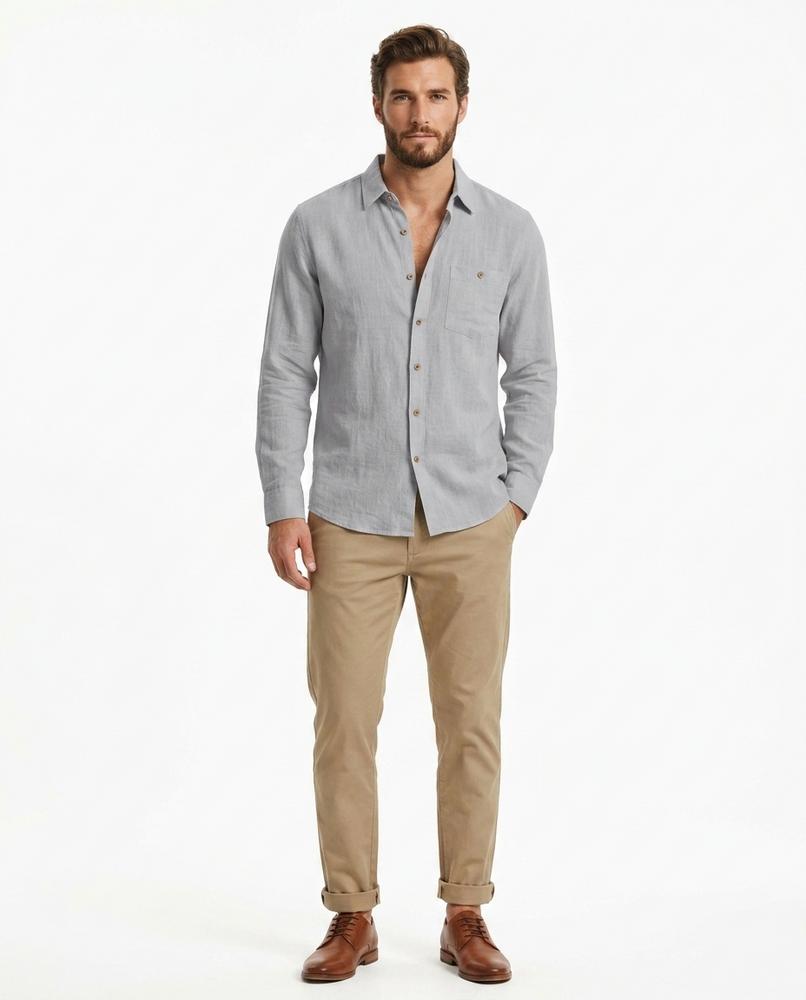 Talbos Closet - Salan | Linen-Blend Long-Sleeved Shirt Men