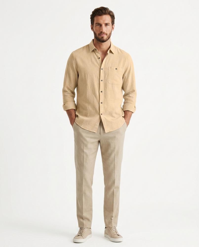 Talbos Closet - Salan | Linen-Blend Long-Sleeved Shirt Men