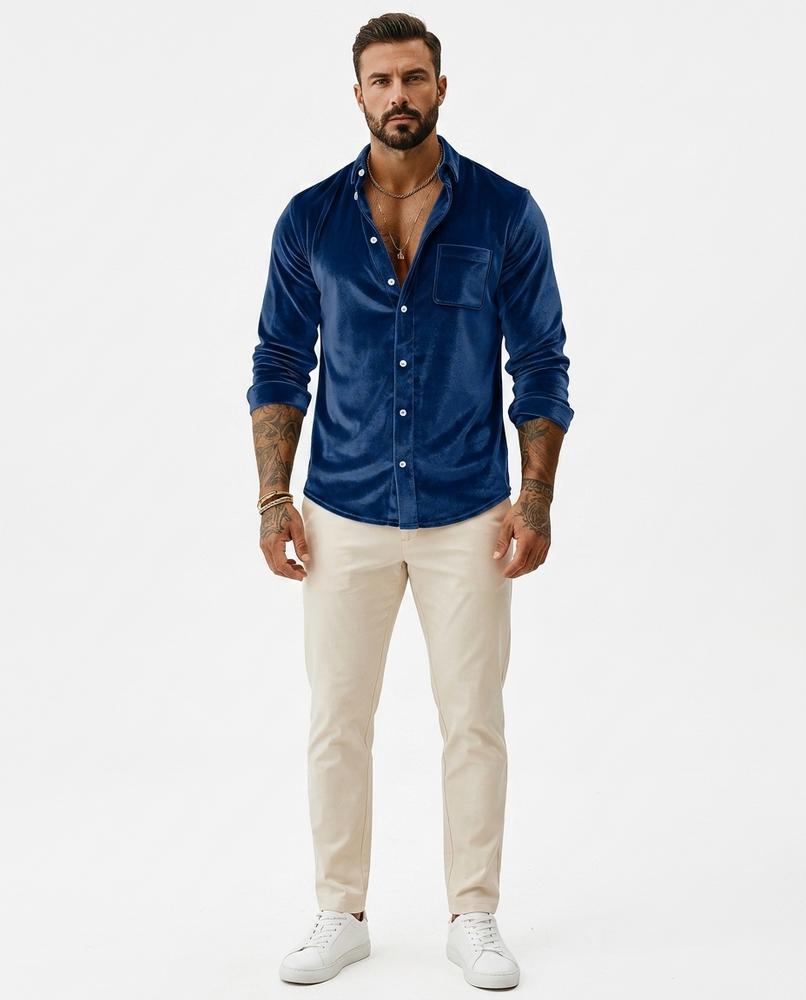 Talbos Closet - Danal | Velvet Button-Front Shirt Men