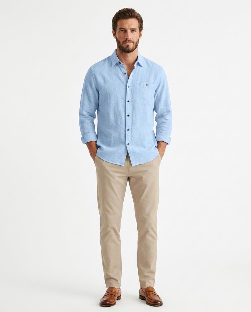 Talbos Closet - Salan | Linen-Blend Long-Sleeved Shirt Men