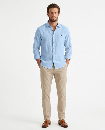 Talbos Closet - Salan | Linen-Blend Long-Sleeved Shirt Men