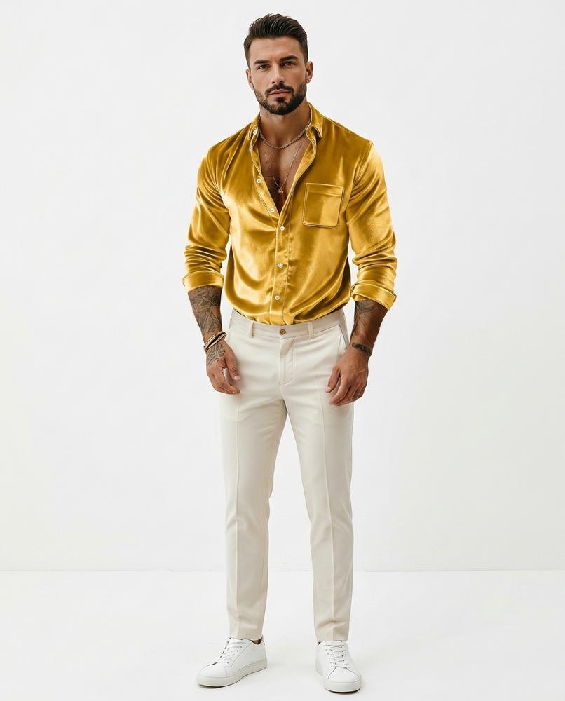 Talbos Closet - Danal | Velvet Button-Front Shirt Men