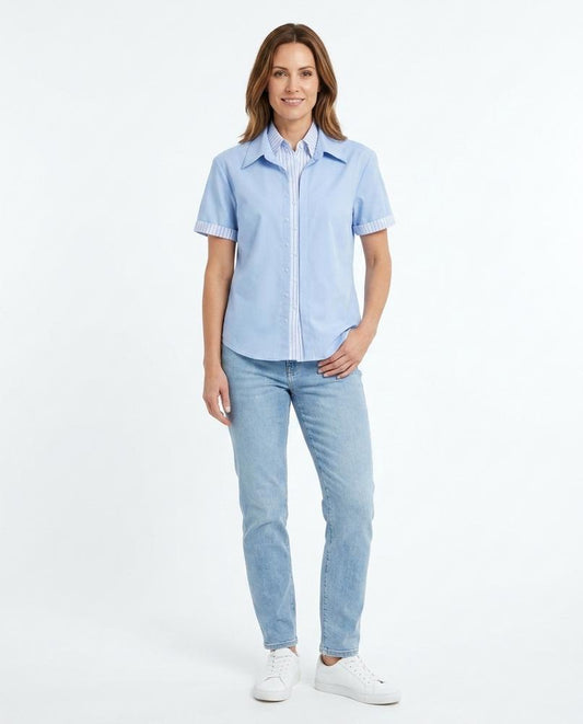 Talbos Closet - Caron | Short-Sleeved Layered-Look Shirt Women