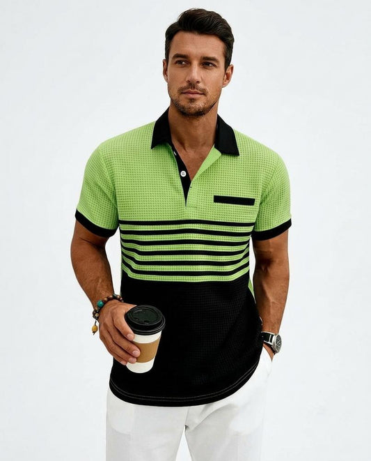 Talbos Closet - Zevan | Textured Color-Block Shirt Men