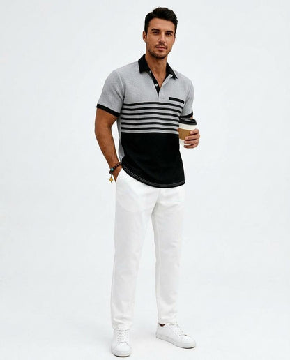 Talbos Closet - Zevan | Textured Color-Block Shirt Men