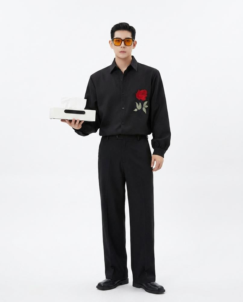 Talbos Closet - Salin | Embroidered Loose-Fit Shirt Men