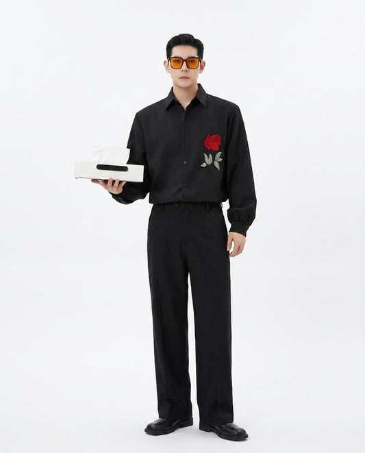 Talbos Closet - Salin | Embroidered Loose-Fit Shirt Men