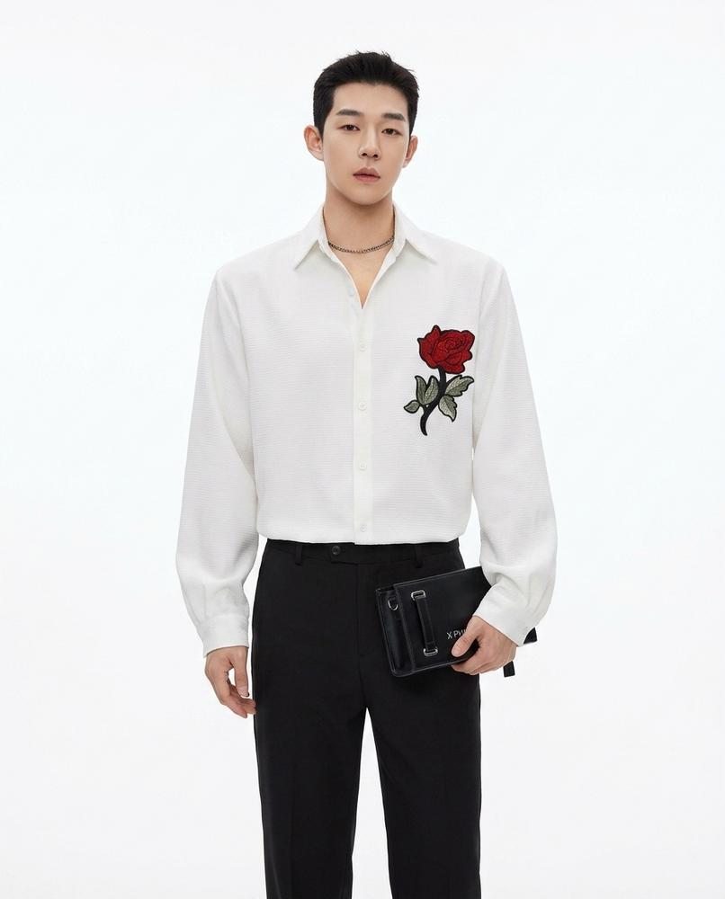 Talbos Closet - Salin | Embroidered Loose-Fit Shirt Men