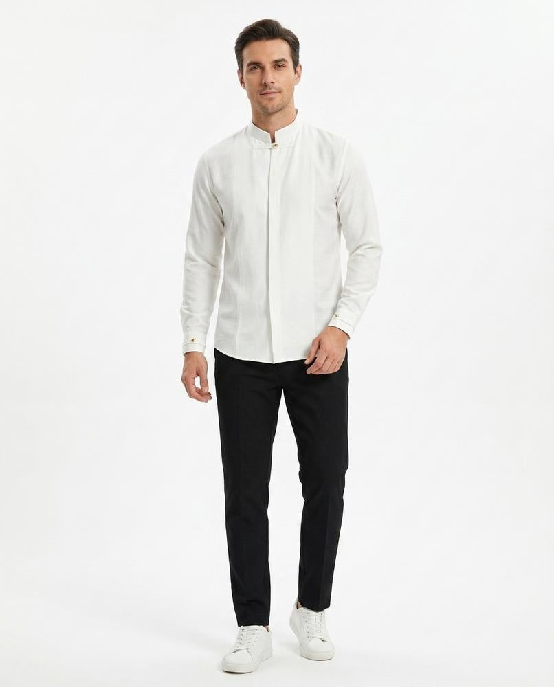 Talbos Closet - Semel | Mandarin-Collar Long-Sleeved Shirt Men