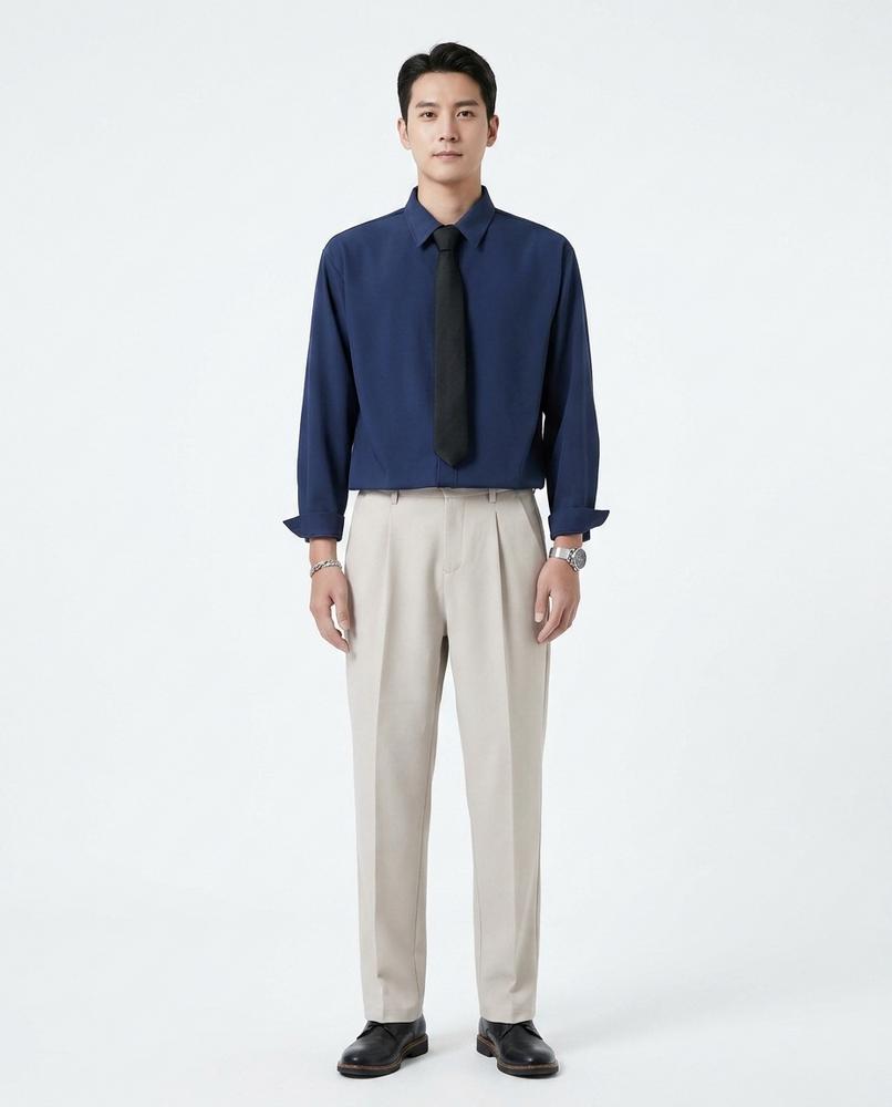 Talbos Closet - Zasan | Solid-Color Long-Sleeved Shirt Men