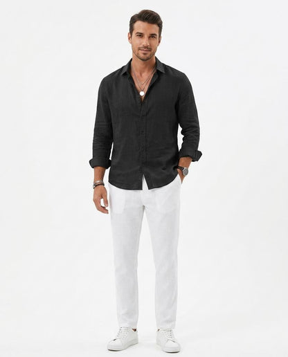 Talbos Closet - Sesil | Linen Button-Front Shirt Men