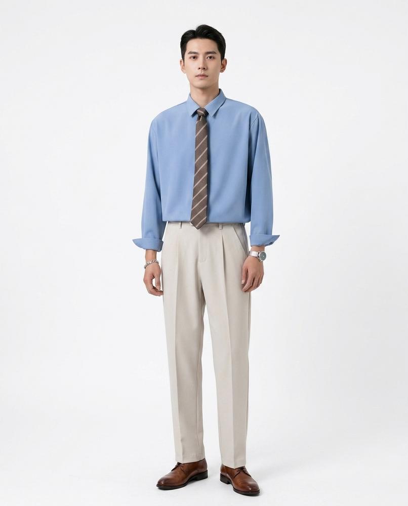 Talbos Closet - Zasan | Solid-Color Long-Sleeved Shirt Men