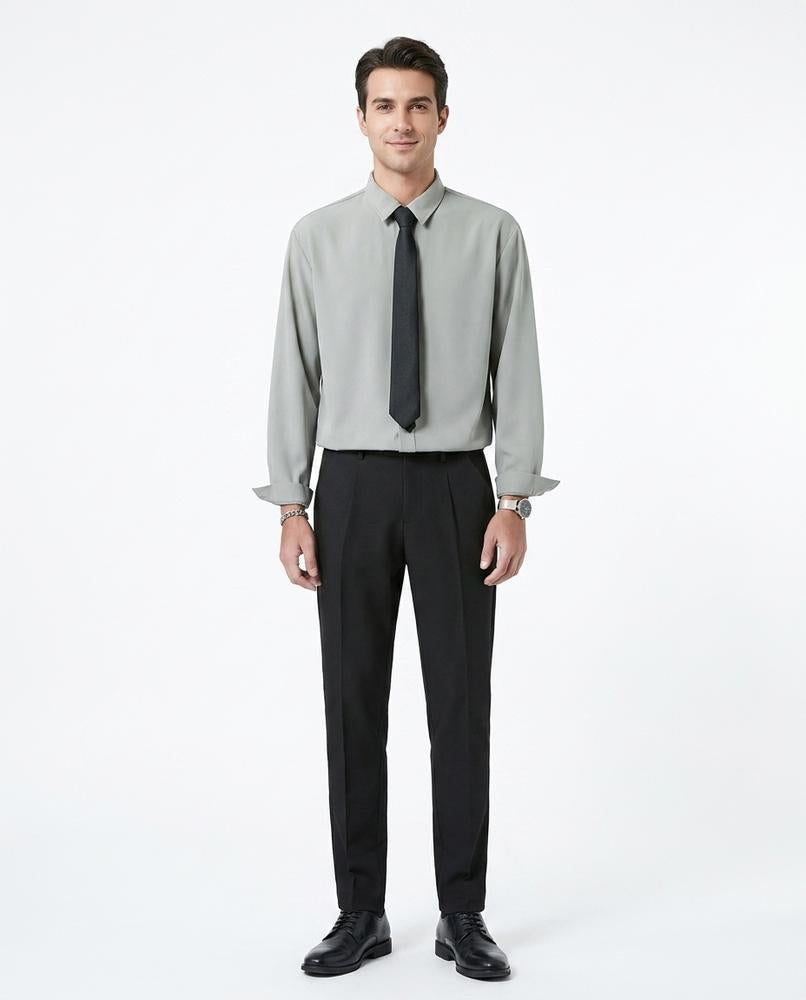 Talbos Closet - Zasan | Solid-Color Long-Sleeved Shirt Men
