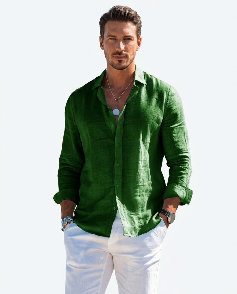 Talbos Closet - Sesil | Linen Button-Front Shirt Men