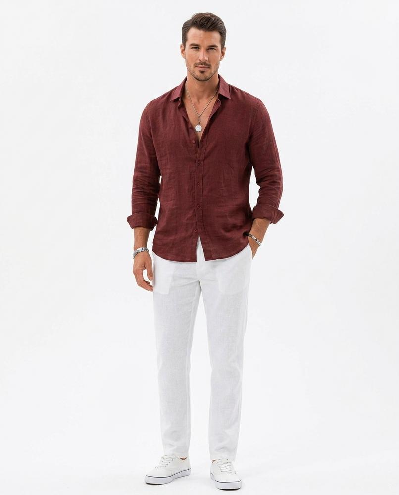 Talbos Closet - Sesil | Linen Button-Front Shirt Men