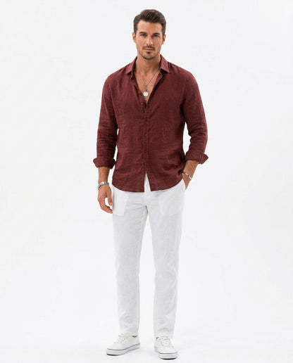 Talbos Closet - Sesil | Linen Button-Front Shirt Men