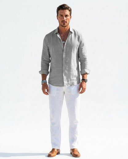 Talbos Closet - Sesil | Linen Button-Front Shirt Men