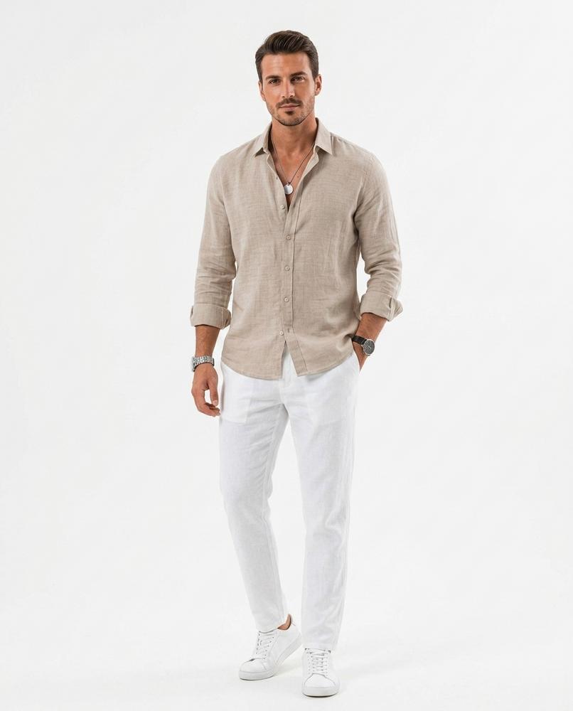 Talbos Closet - Sesil | Linen Button-Front Shirt Men