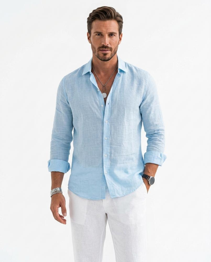 Talbos Closet - Sesil | Linen Button-Front Shirt Men