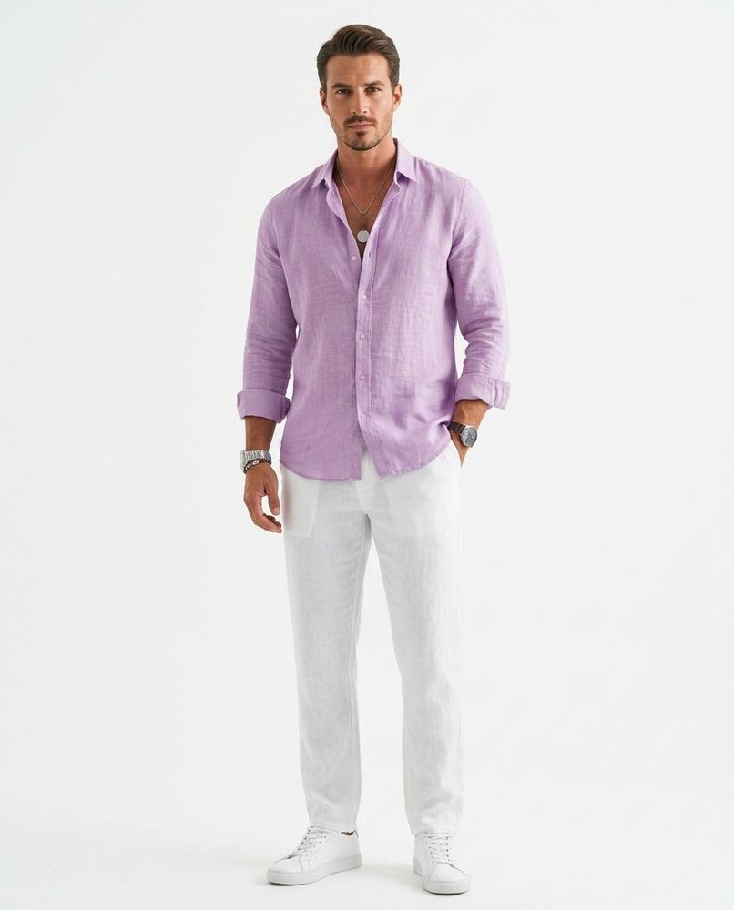 Talbos Closet - Sesil | Linen Button-Front Shirt Men
