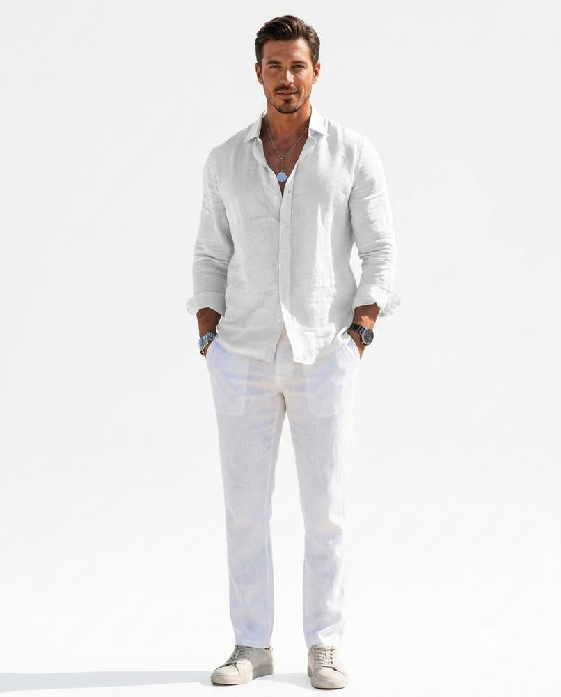 Talbos Closet - Sesil | Linen Button-Front Shirt Men