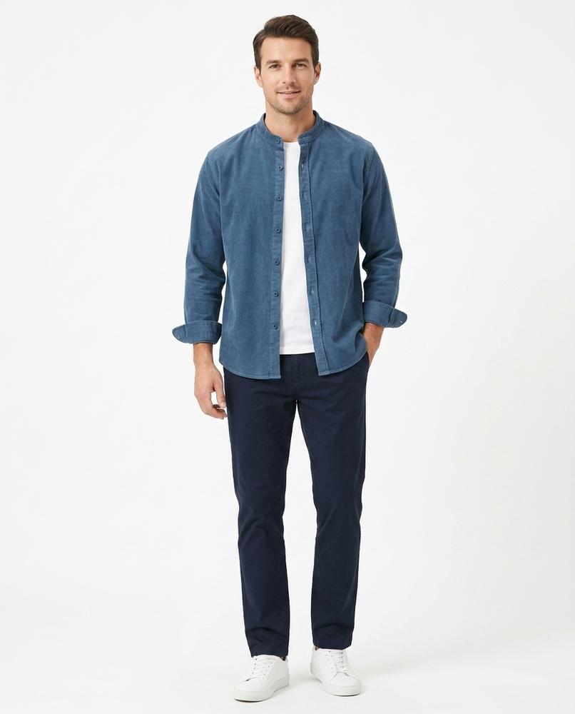Talbos Closet - Niram | Corduroy Mandarin Collar Shirt Men