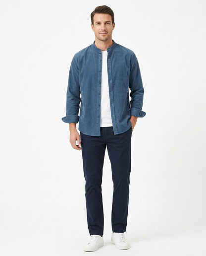 Talbos Closet - Niram | Corduroy Mandarin Collar Shirt Men