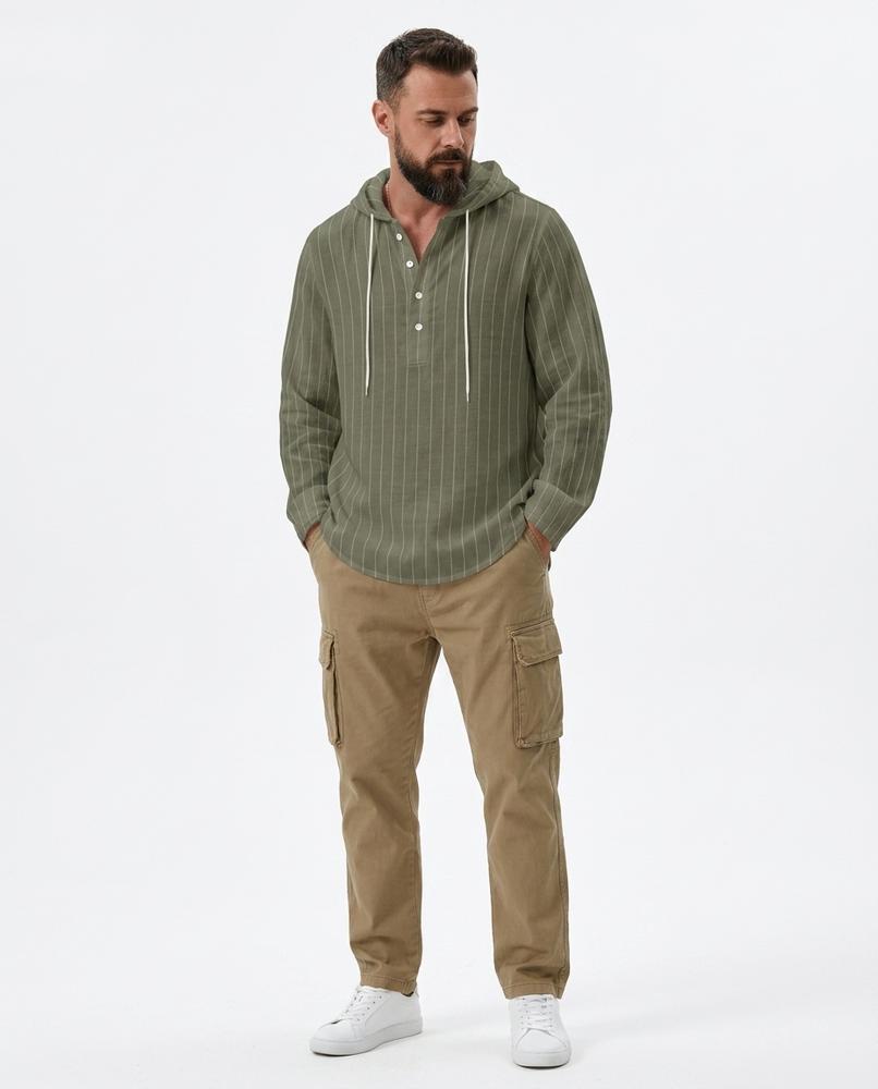 Talbos Closet - Rinav | Striped Hooded Shirt Men