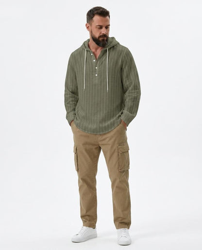 Talbos Closet - Rinav | Striped Hooded Shirt Men