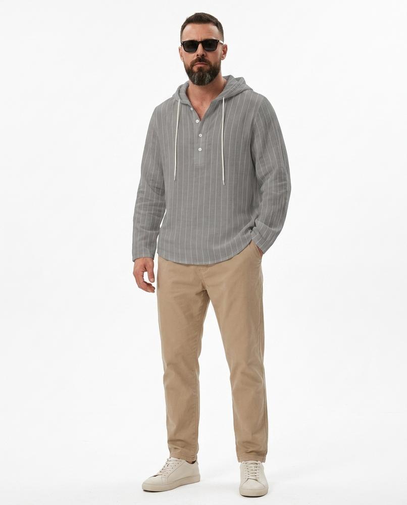 Talbos Closet - Rinav | Striped Hooded Shirt Men